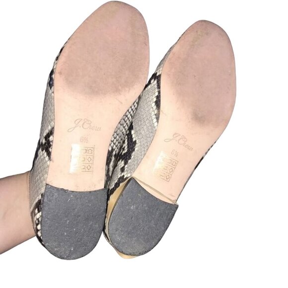 J. CREW CECILE CONVERTIBLE SNAKE EMBOSSED LEATHER SMOKING LOAFERS 6.5-NICE! - Picture 9 of 11